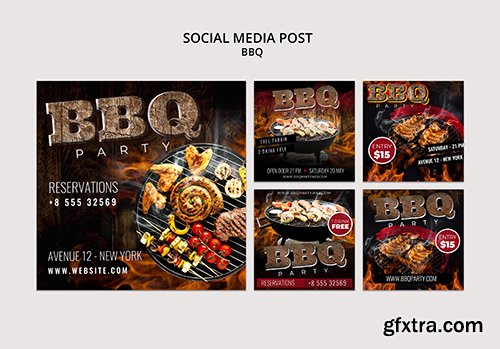 Bbq social media post template