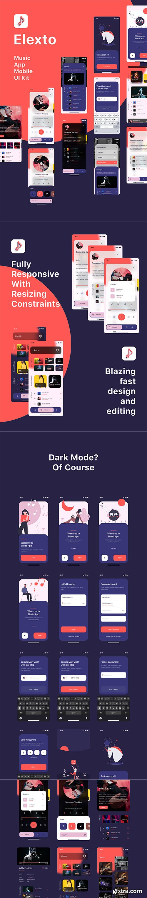 Elexto - Music App UI Kit
