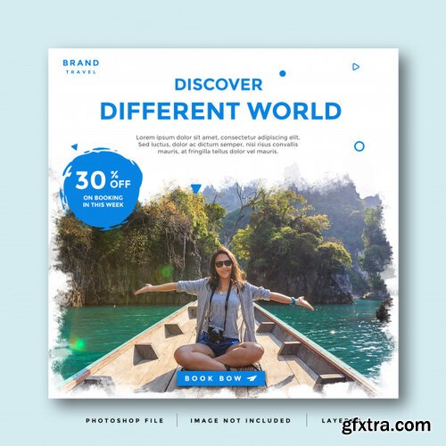 Travel social media feed post promotion Premium Psd