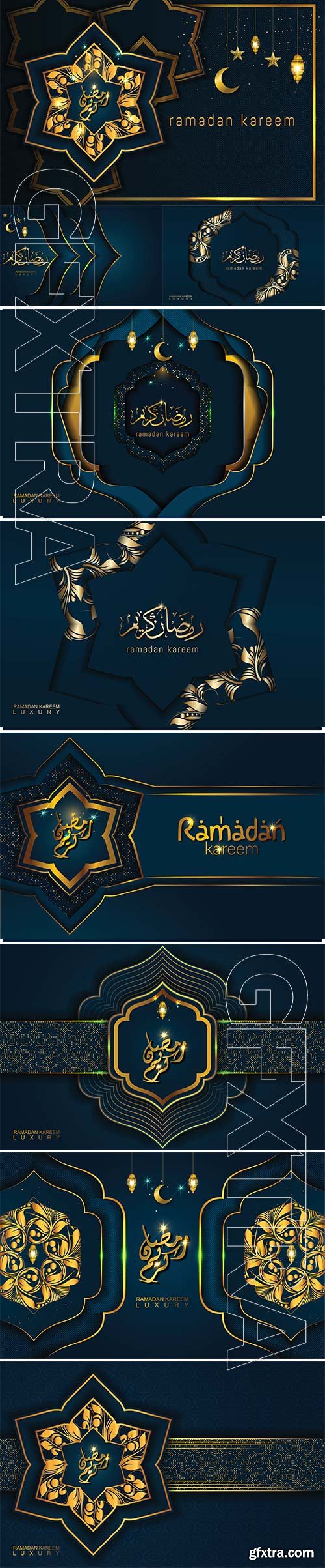 Ramadan Kareem in luxury style with arabic calligraphy