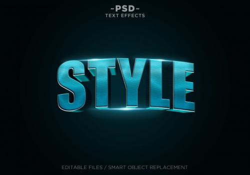 Blue Metal Style Effects Editable Text Premium PSD