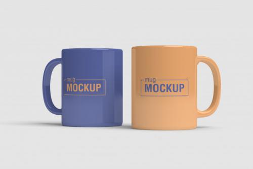 Double Mug Mockup Premium PSD