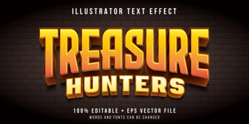 Editable Text Effect - Treasure Hunt Game Style Premium PSD