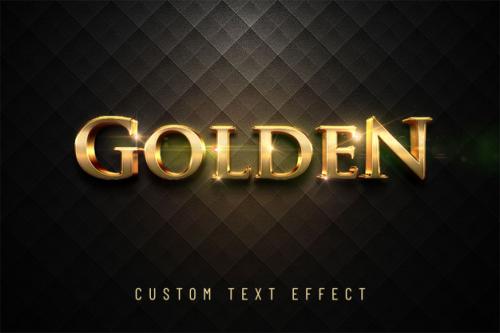 Golden Shiny 3d Text Effect Premium PSD