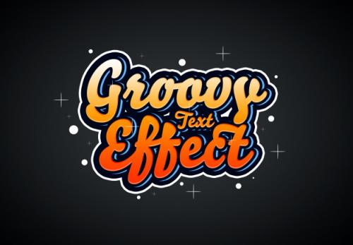 Groovy Text Effect Premium PSD