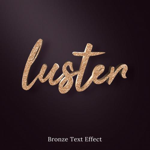 Luxury Glitter Bronze 3d Text Style Effect Premium PSD