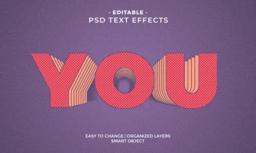 Modern Colorful Cool You Text Effect Premium PSD