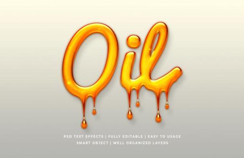 Oil 3d Text Style Effect Premium PSD