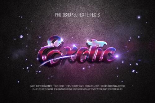 Photoshop 3d Text Effects Exotic Premium PSD