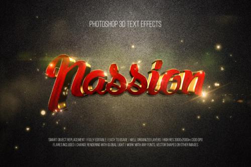 Photoshop 3d Text Effects Passion Premium PSD » GFxtra