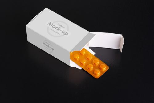 Single Loaf Of Tablet Getting Out Form The Box Mock-up Premium PSD