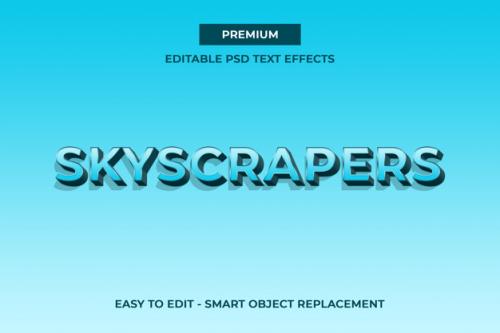 Skyscrapers - 3d Text Effect Premium PSD