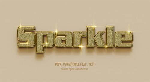 Sparkle 3d Text Style Effect Premium PSD