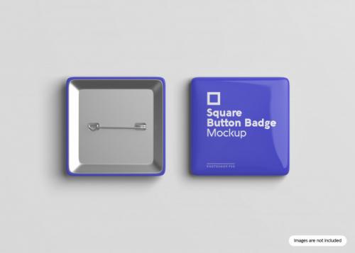 Square Button Badge Mockup Premium PSD