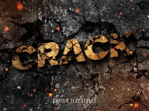 Stone Cracked Cool Text Effect Premium PSD