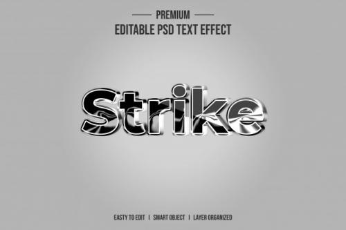 Strike 3d Text Style Effect Premium PSD