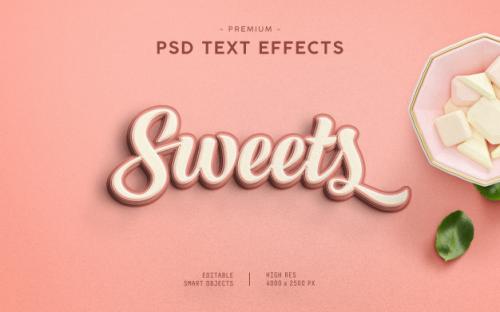 Sweets Text Effect Premium PSD