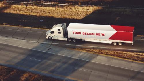 Truck Trailer Mockup Premium PSD