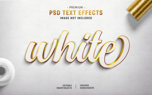 White Text Effect Generator Premium PSD