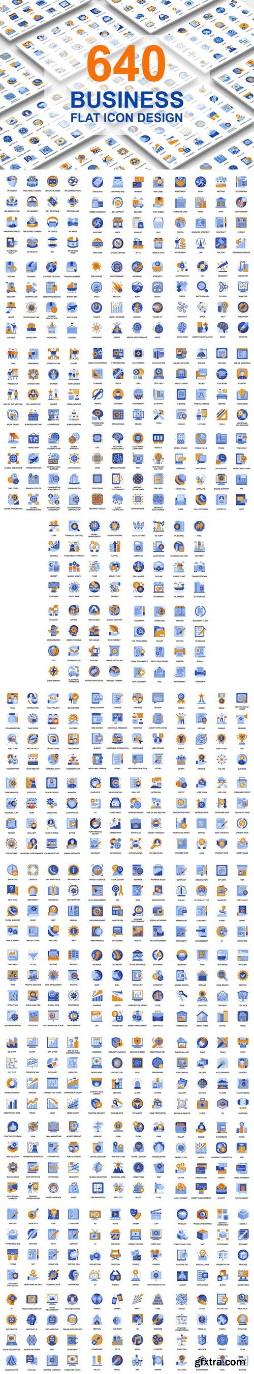 Big Collection Business Flat Icons