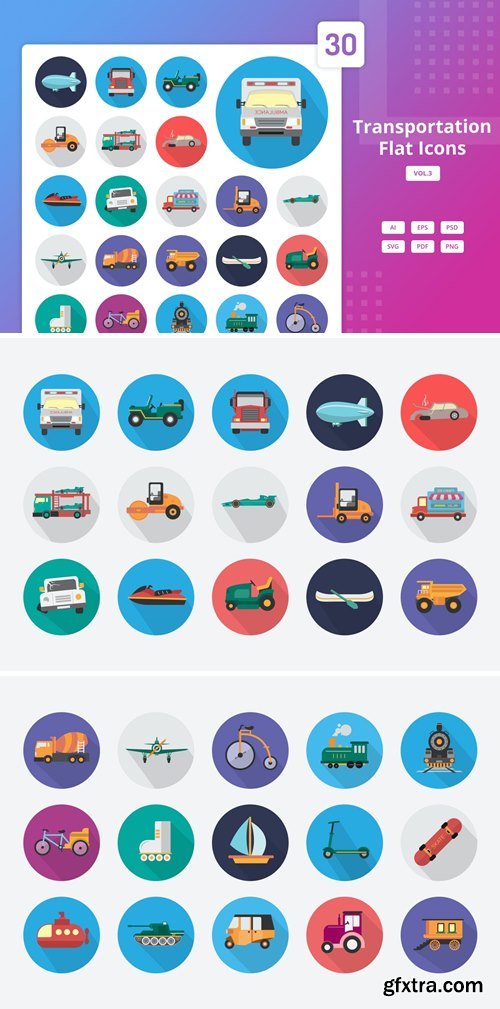 Transportation - Flat Icons Vol.3