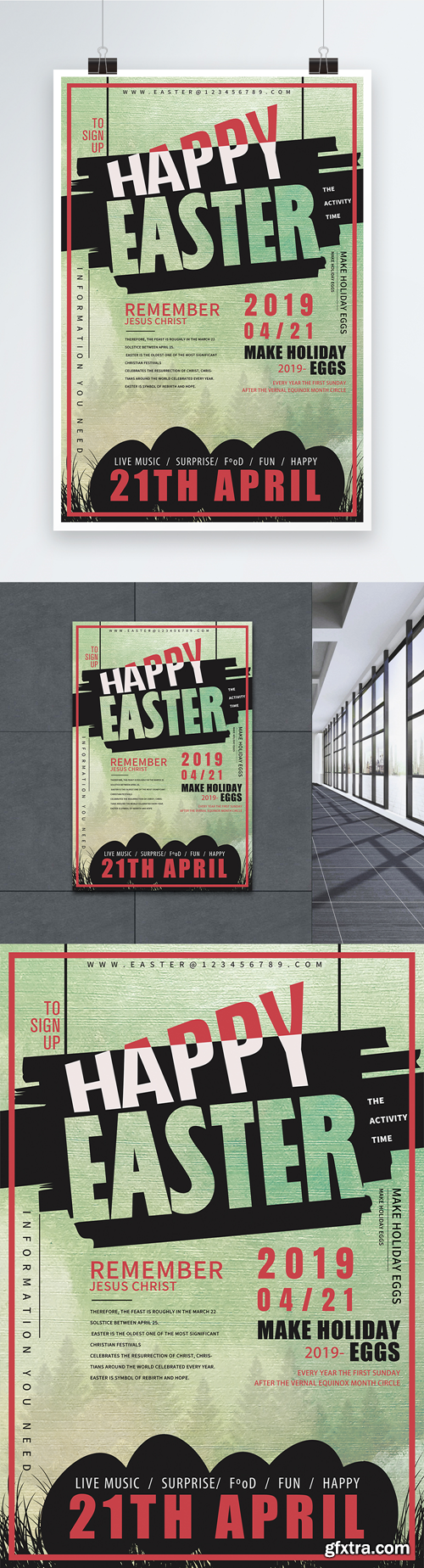 retro easter poster design