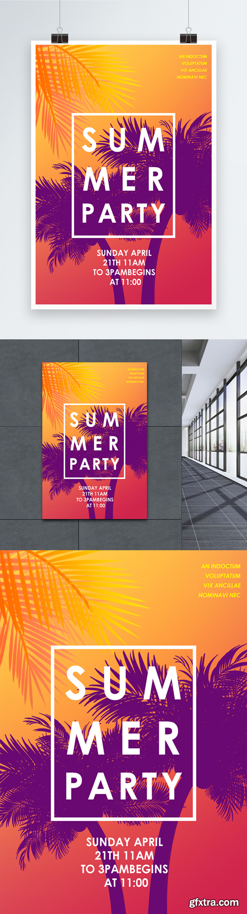 gradual summer beach party creative activities poster