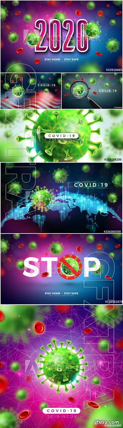 Stay home, stop coronavirus vector design