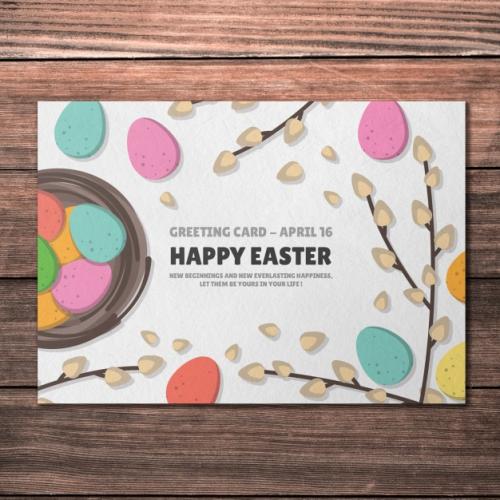 Beautiful Easter Greeting Card Mockup Premium PSD