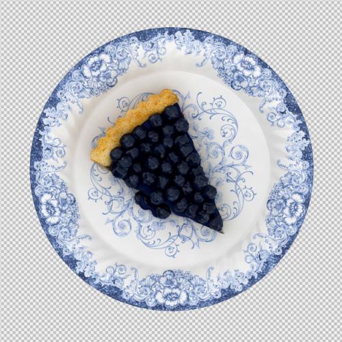 Blueberry Cake 3d Isolated Render Premium PSD