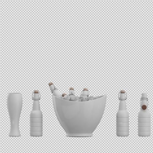 Drinks In 3d Isolated Render Premium PSD