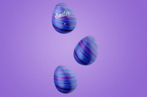 Easter Eggs Mockup, Floating Premium PSD