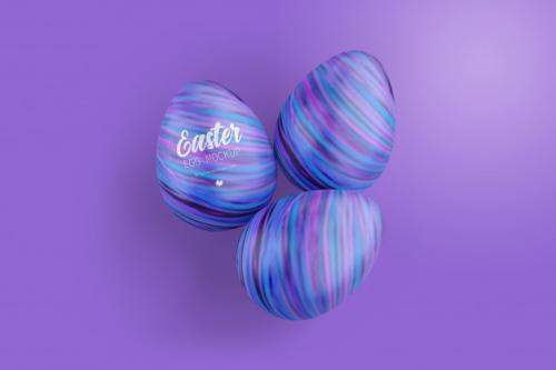 Easter Eggs Mockup, Top View Premium PSD