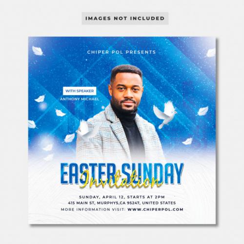 Easter Sunday Invitation Flyer Premium PSD