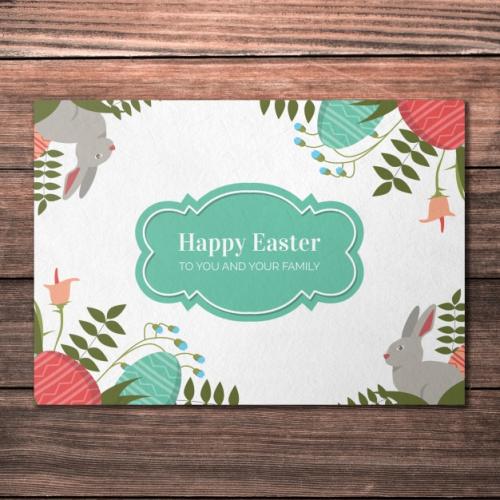 Flat Easter Greeting Card Mockup Premium PSD