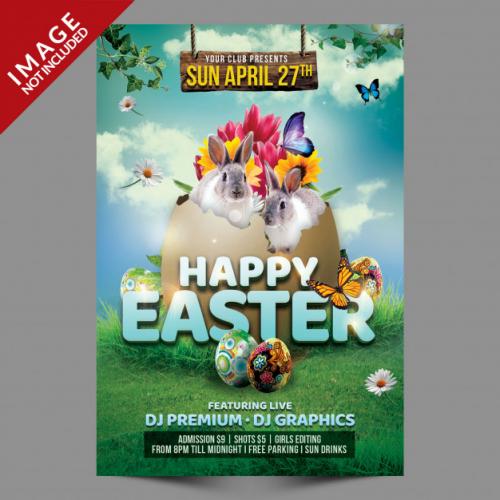 Happy Easter Flyer Template Premium PSD