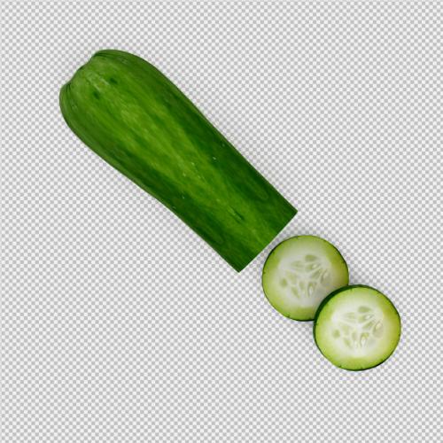 Isometric Zucchini 3d Render Premium PSD