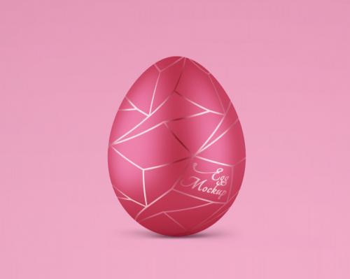 Matte Easter Egg With Rose Gold Mockup Premium PSD