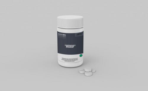 Plastic Bottle With Drugs Mockup Premium PSD