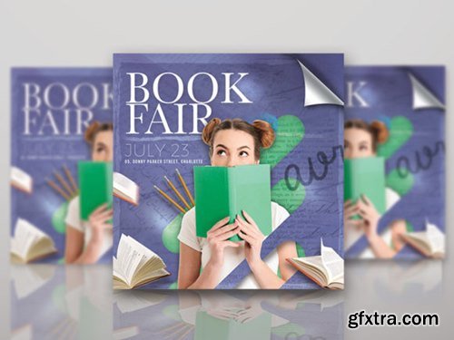 Book Fair or Library Shop Flyer Template