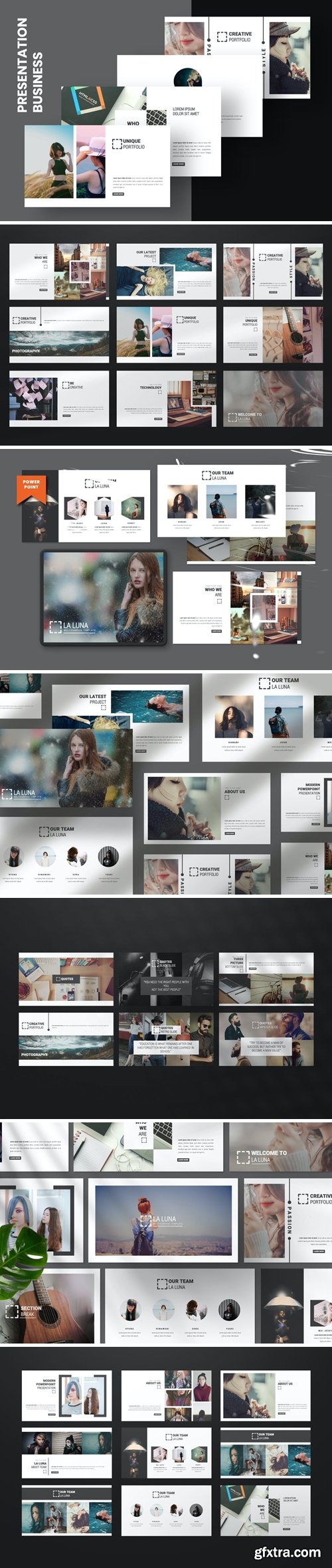 Laluna Powerpoint, Keynote and Google Slides Templates