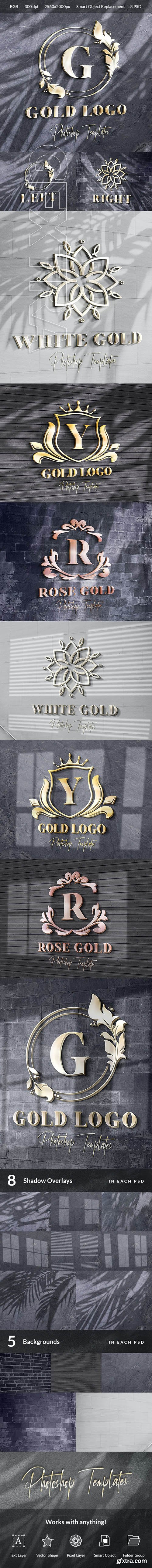 GraphicRiver - Gold Text Logo Wall Mockups 26242257