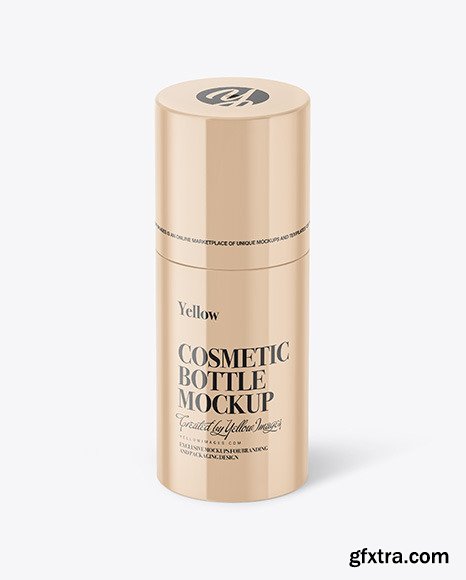 Glossy Cosmetic Bottle with Pump Mockup 57923