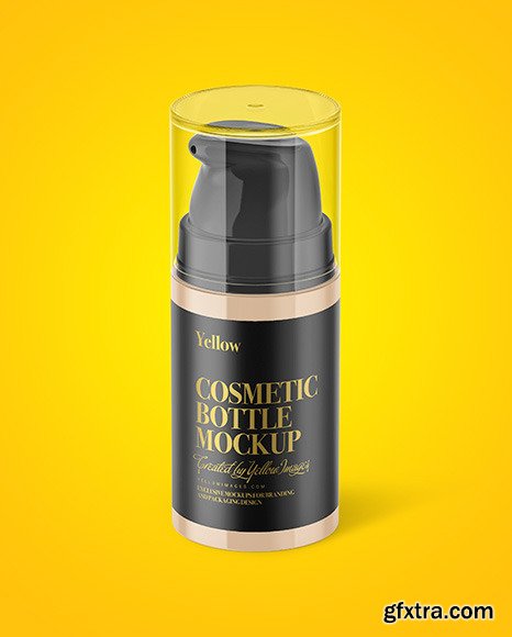 Glossy Cosmetic Bottle with Pump Mockup 57923