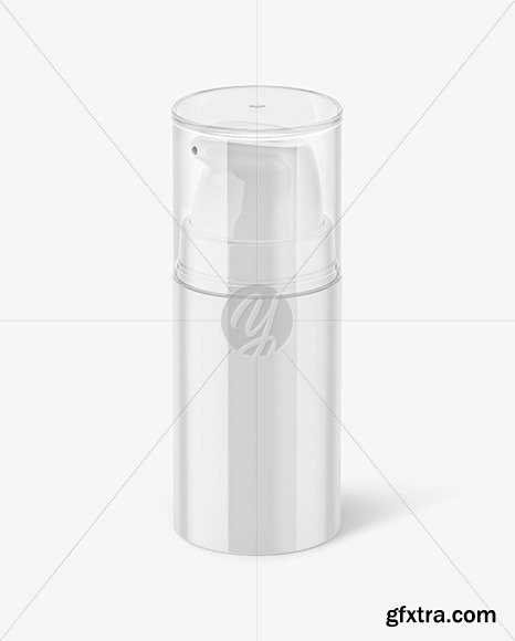 Glossy Cosmetic Bottle with Pump Mockup 57923