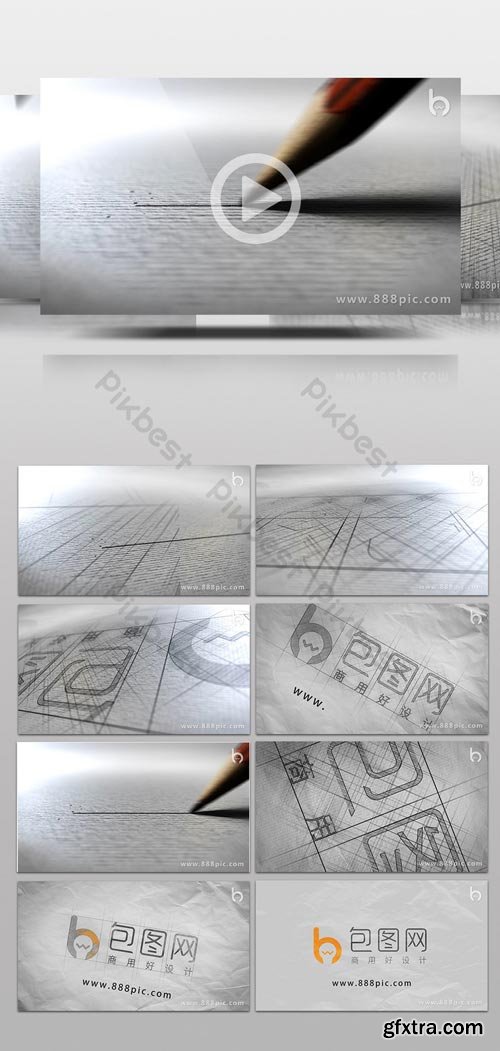 PikBest - Pencil sketch drawing blueprint art logo title AE template - 109567