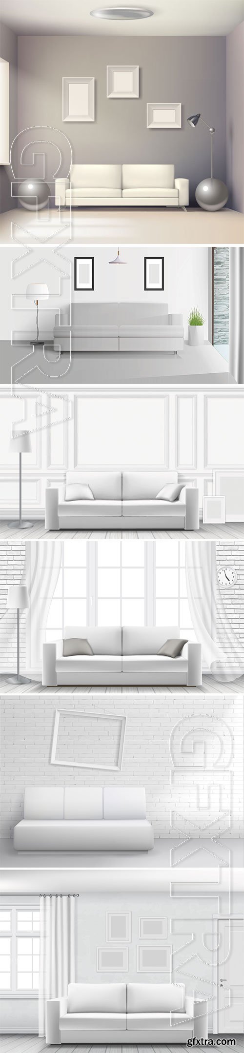 Realistic home interior vector template # 4