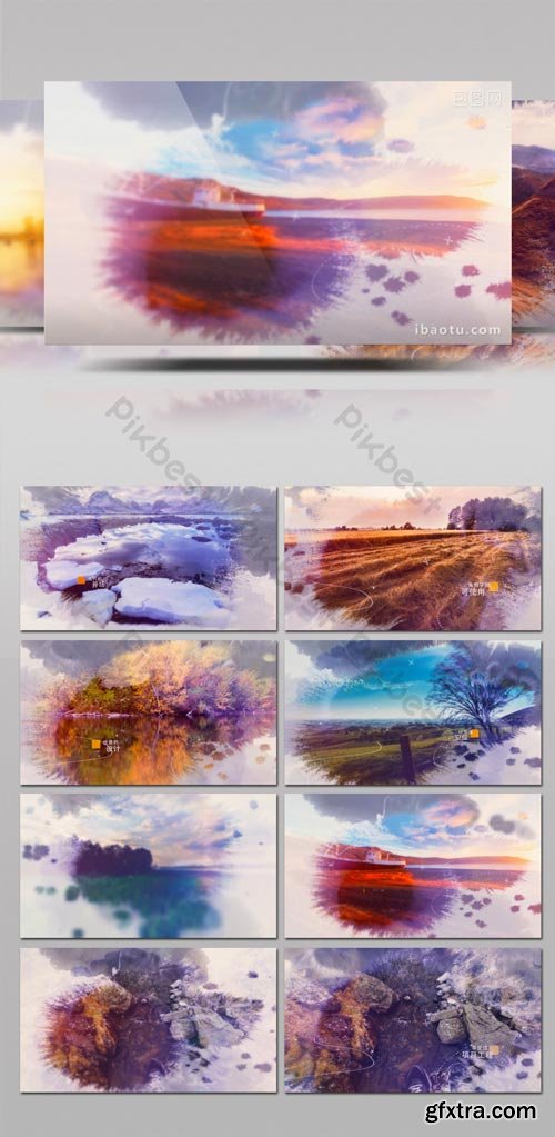 PikBest - Ink smudge transition photo Brochure graphic parallax animation AE template - 525513