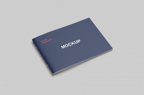 A4 Cover Landscape Brochure/ Magazine Mockup Premium PSD