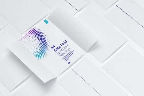 A4 Fold Brochure Mockup Pattern Premium PSD